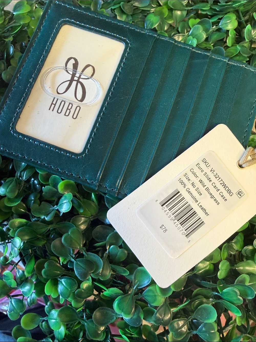 HOBO Teal Leather Cardholder Wallet with ID Window - Picture 2 of 3
